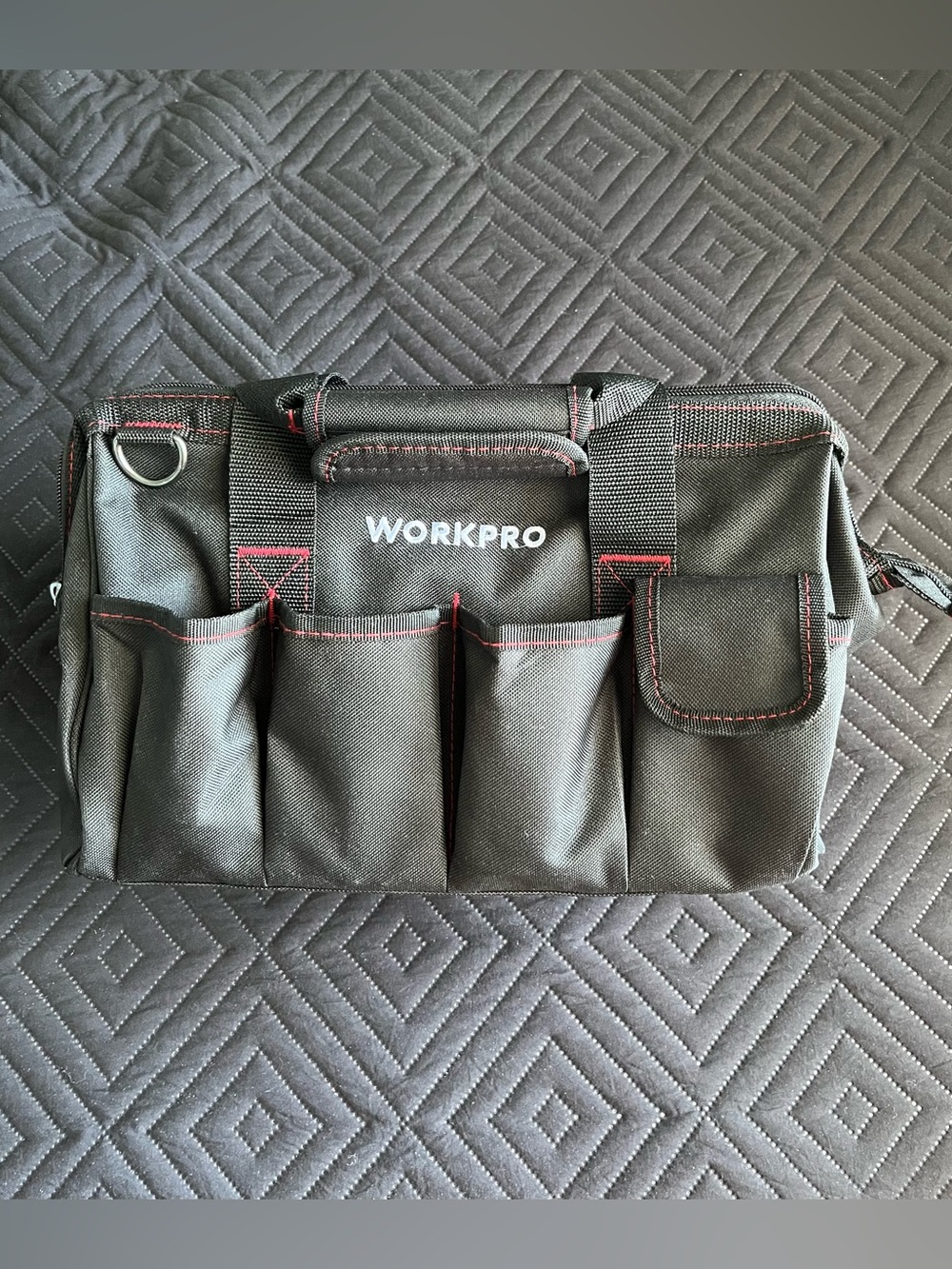 WORKPRO Close Top Wide Mouth Tool Bag Storage Organizer Close Tote, 14" NWT